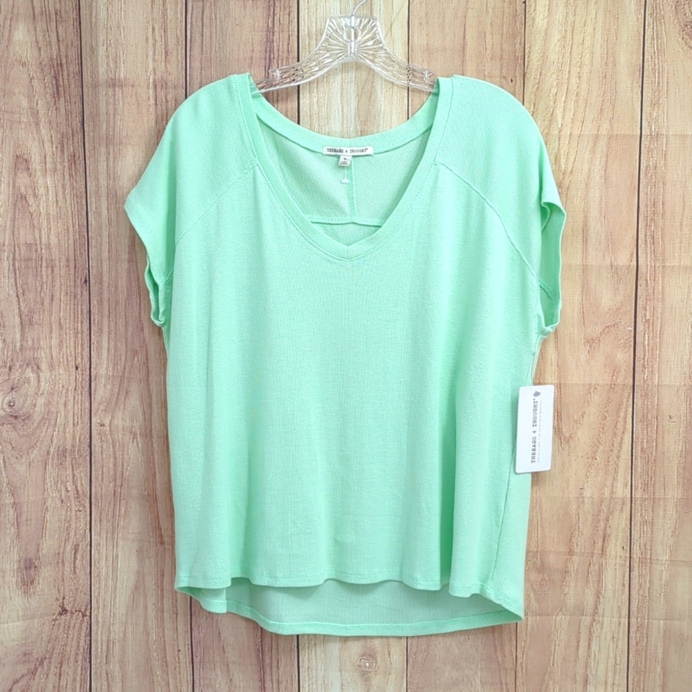 Threads 4 Thought NWT Ribbed Top Mint Organic Cotton Modal Oversized Sz S